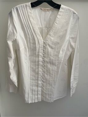 Soft Surroundings White Button-Front Blouse